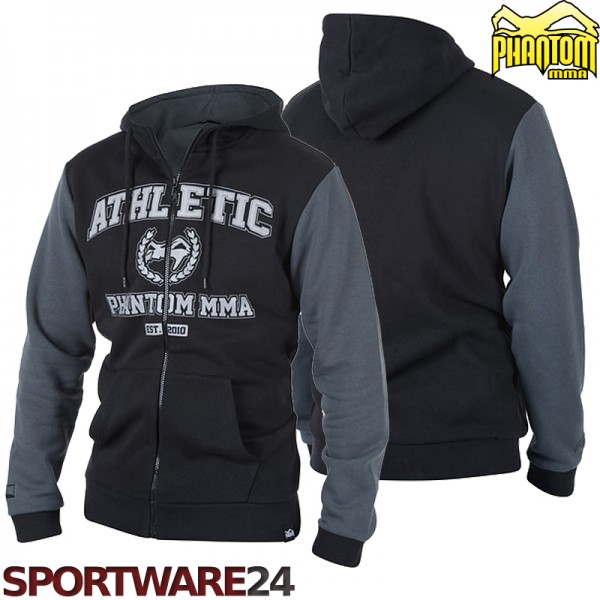 Phantom MMA Athletic Hoodie Hoody Schwarz/Grau M L XL XXL Kapuzenjacke